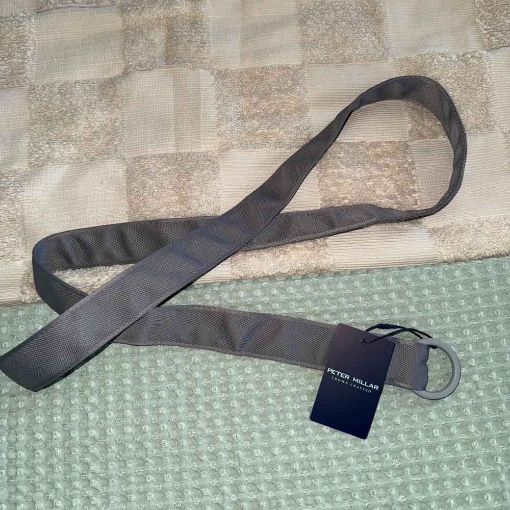 NWT PETER MILLAR CROWN CRAFTED PERFORMANCE O-RING BELT STEEL GRAY XXL (40) $98